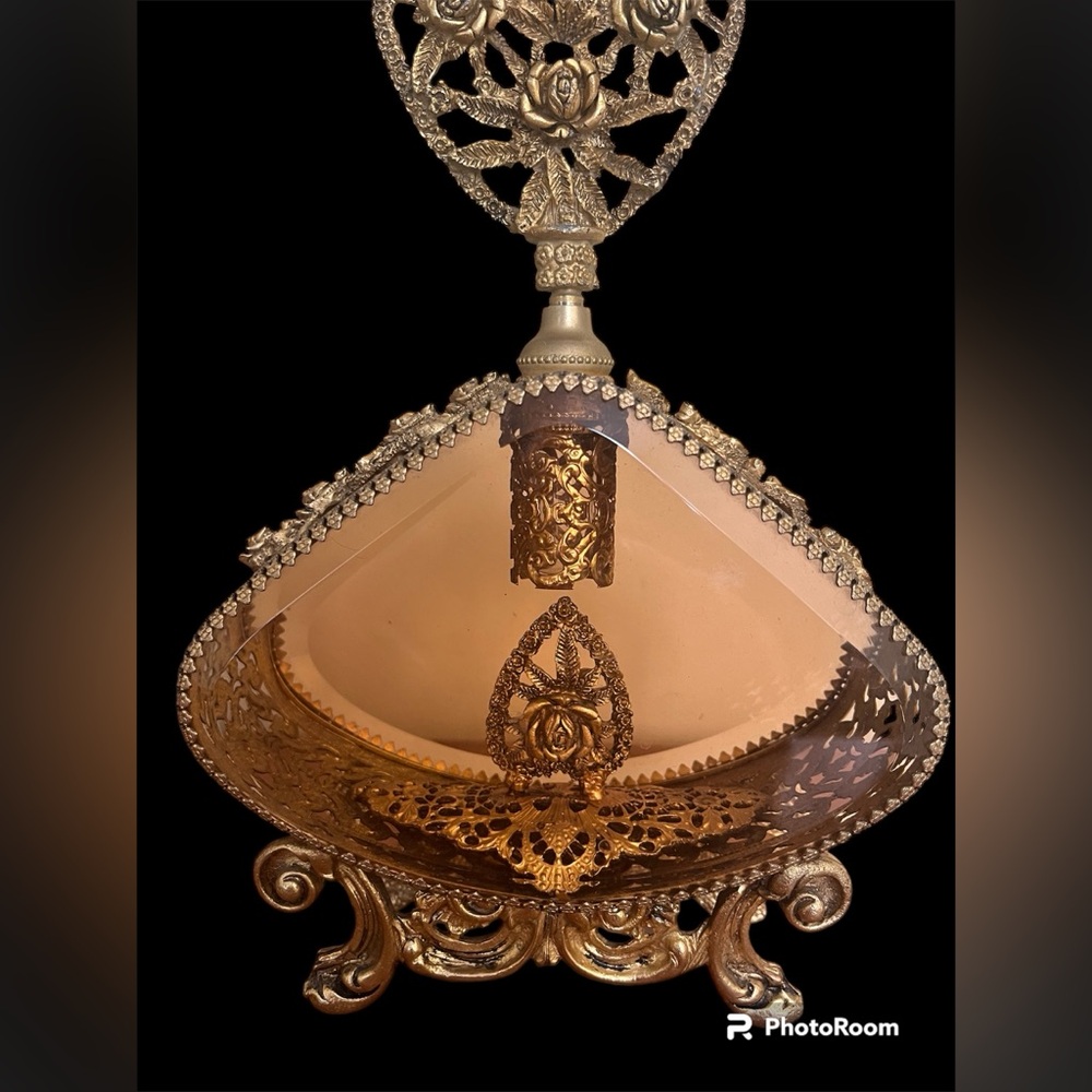 Antique gold gilded ornant Perfume bottle